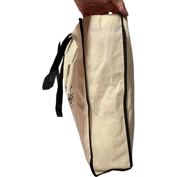 McDonalds McCafe Tote Bag Black Trim Reusable Shopper Beige - Picture 7 of 8